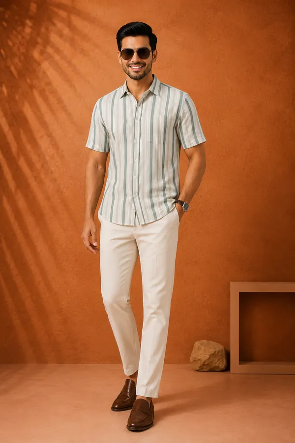 Sugaa_Men_S_Beige_Olive_Green_Striped_Half_Sleeve_Casual_Shirt_Ice_Grey