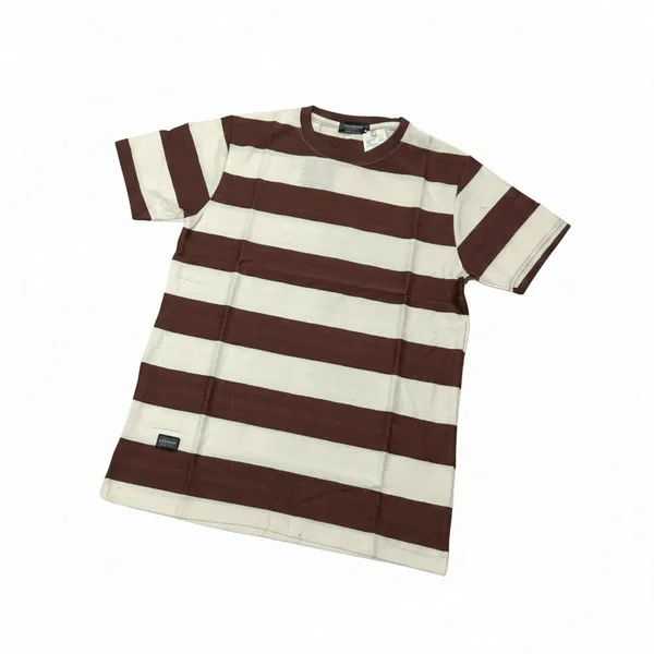 Men_S_Brown_Off_White_Striped_Casual_T_Shirt_Blue