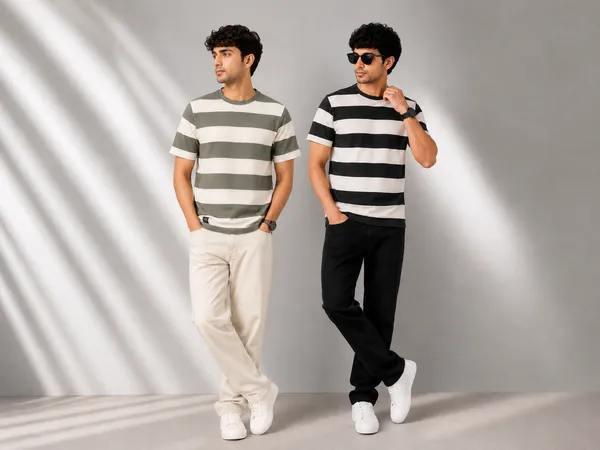 Men_S_Olive_Green_Off_White_Striped_Round_Neck_T_Shirt_Dark_Grey