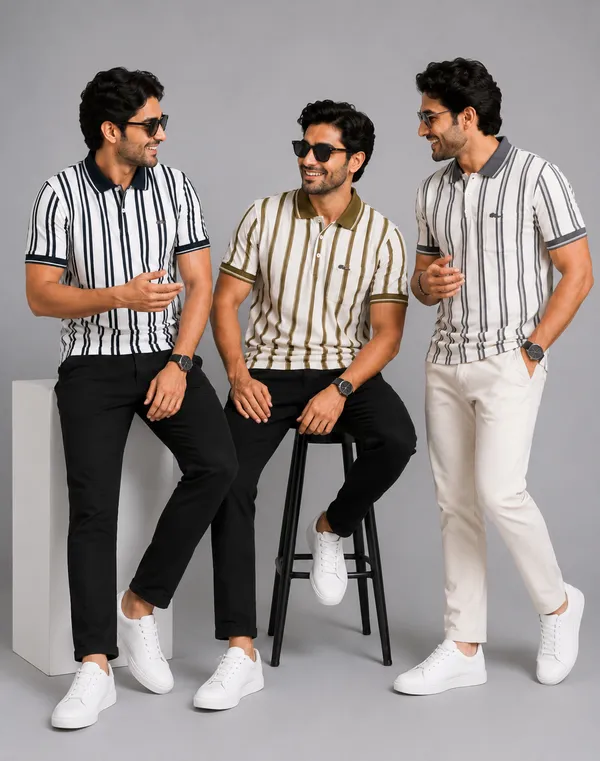 Men_S_Cream_Olive_Vertical_Stripe_Polo_T_Shirt_Navy