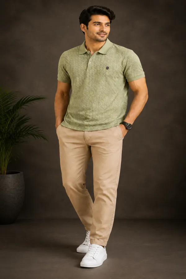 Men_S_Black_Textured_Polo_T_Shirt_Pistachio_Green