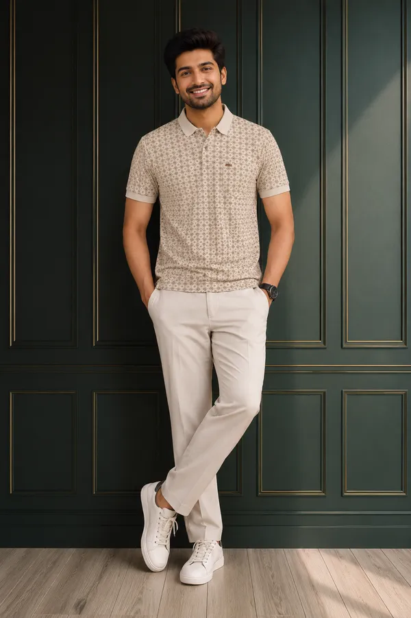 Men_S_Beige_Geometric_Print_Polo_T_Shirt_Premium_Cotton_Casual_Wear_Peach_Blossom
