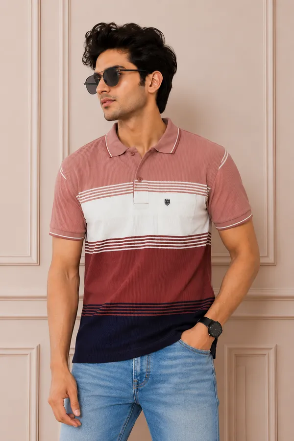 Men_S_Striped_Polo_T_Shirt_With_Light_Wash_Denim_Look_Mauve_Pink