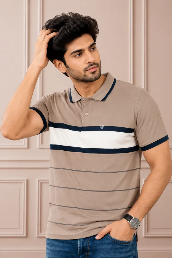Classic_Beige_Striped_Polo_T_Shirt_For_Men_Premium_Cotton_Casual_Wear_Begie