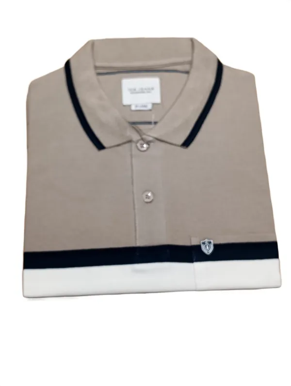 Classic_Beige_Striped_Polo_T_Shirt_For_Men_Premium_Cotton_Casual_Wear_Begie