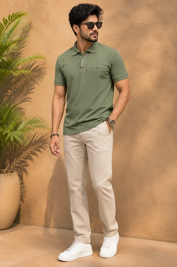 Olive_Green_Textured_Polo_T_Shirt_For_Men_Premiu_Cotton_Blend_Polo_Sage_Green