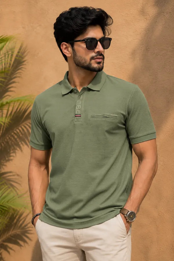 Olive_Green_Textured_Polo_T_Shirt_For_Men_Premiu_Cotton_Blend_Polo_Sage_Green