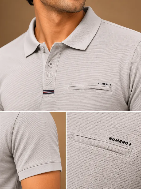 Men_S_Light_Grey_Textured_Polo_T_Shirt_Gray