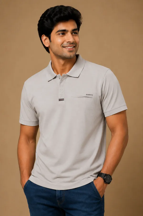Men_S_Light_Grey_Textured_Polo_T_Shirt_Gray