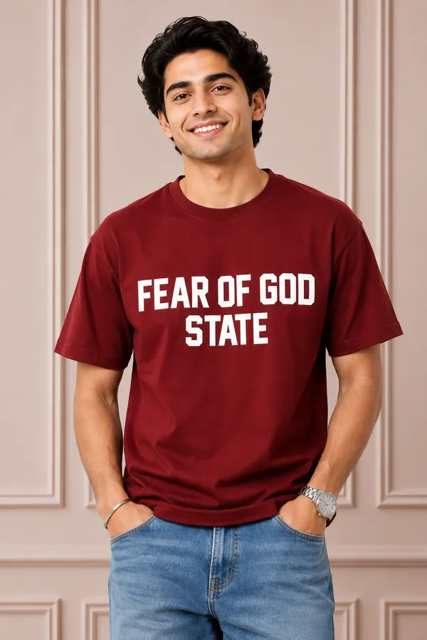 Fear_Of_God_State_Oversized_Printed_T_Shirt_Maroon_Premium_Cotton_Casual_Tee_Maroon