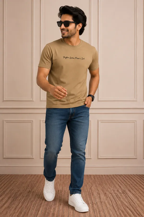 Rhythm_Guides_Music_S_Soul_Graphic_T_Shirt_Camel_Brown_Premium_Cotton_Casual_Wear_Cocoa_Brown
