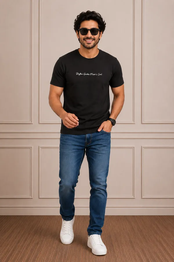 Rhythm_Guides_Music_S_Soul_Graphic_T_Shirt_Classic_Black_Premium_Cotton_Casual_Wear_Black