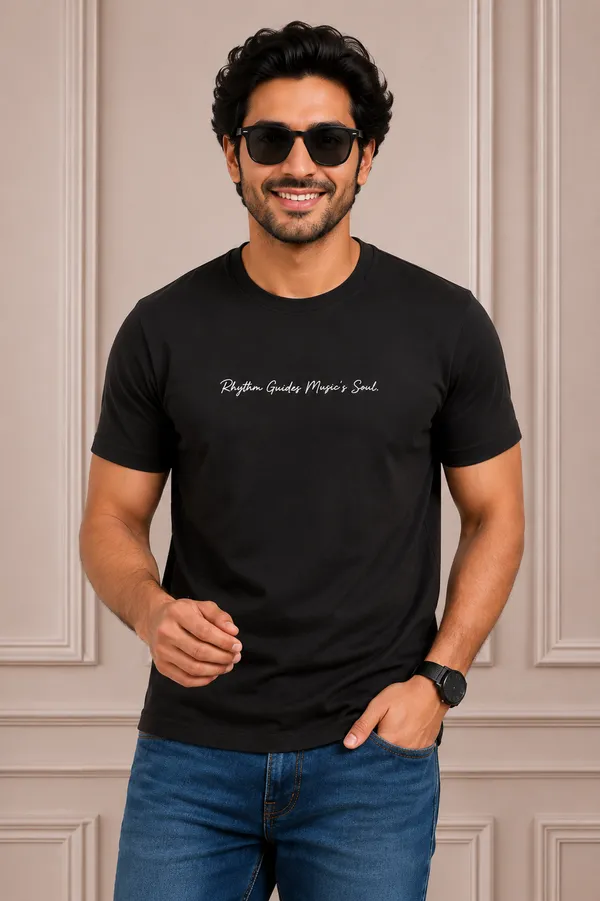 Rhythm_Guides_Music_S_Soul_Graphic_T_Shirt_Classic_Black_Premium_Cotton_Casual_Wear_Black