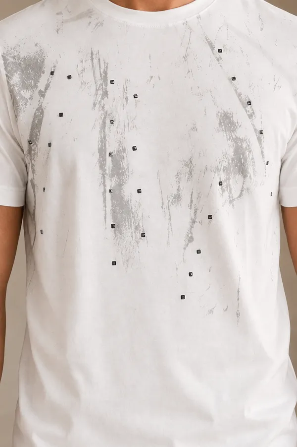Title_Men_S_White_Abstract_Printed_Round_Neck_T_Shirt_White