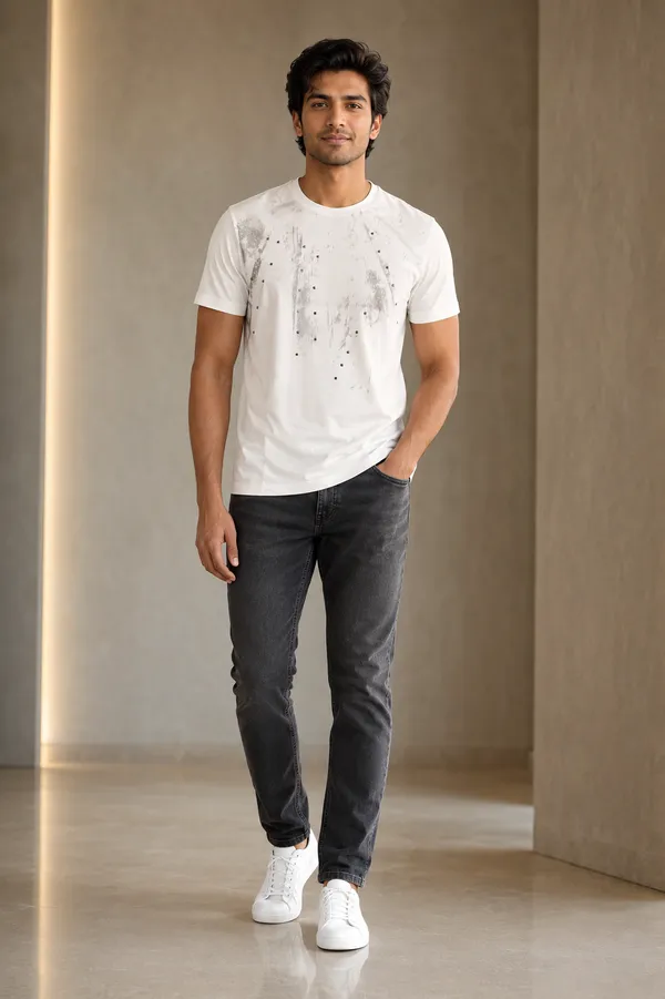 Title_Men_S_White_Abstract_Printed_Round_Neck_T_Shirt_White