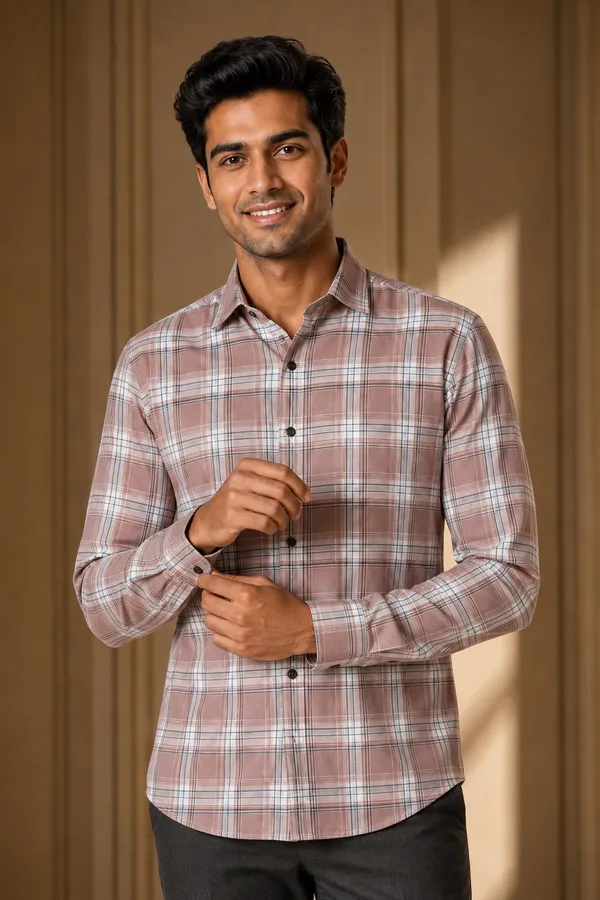 Dusty_Rose_Checkered_Casual_Shirt_Dusty_Rose
