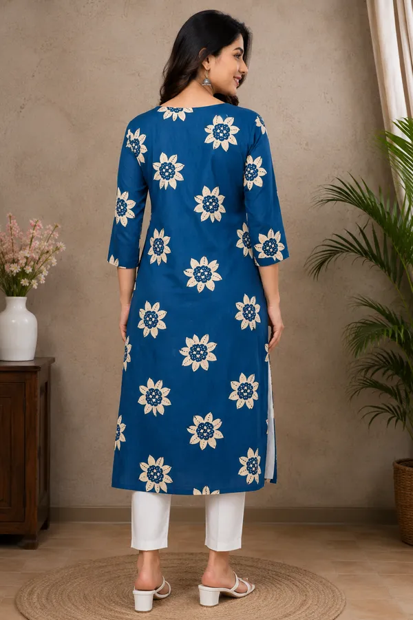 Indigo_Bloom_Floral_Kurti_Royal_Blue