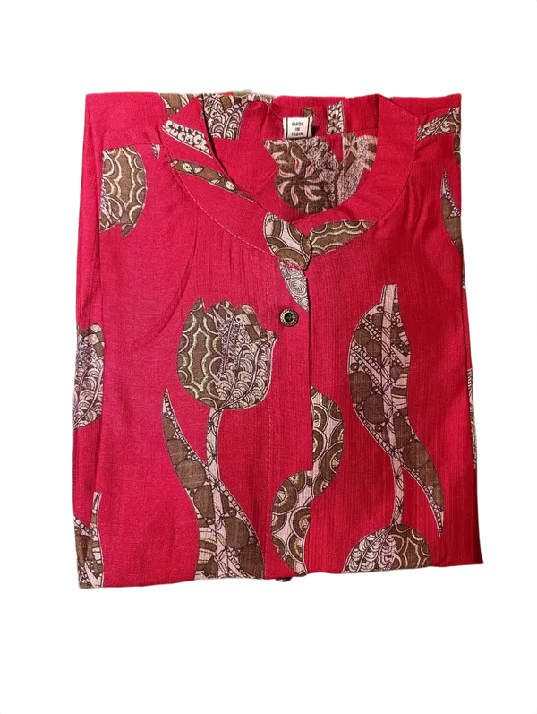 Fuchsia_Botanical_Print_Kurti_Pink