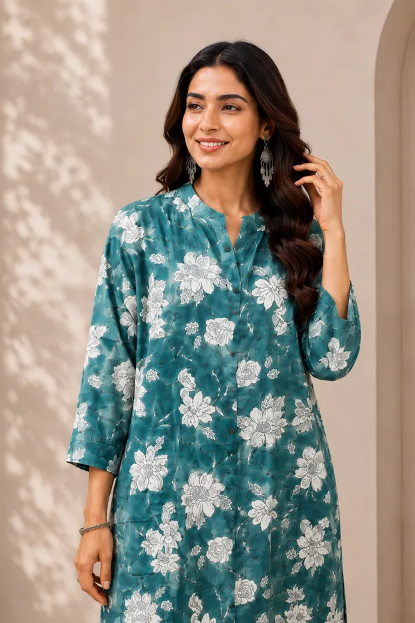 Teal_Straight_Kurti_Teal_Green