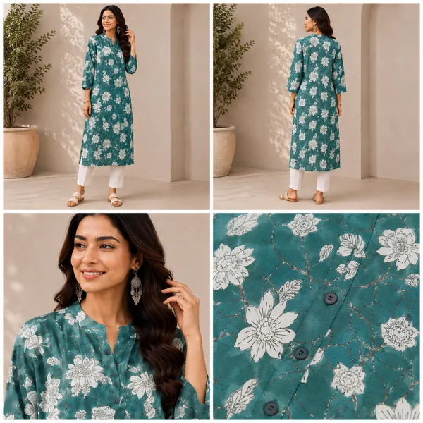 Teal_Straight_Kurti_Teal_Green