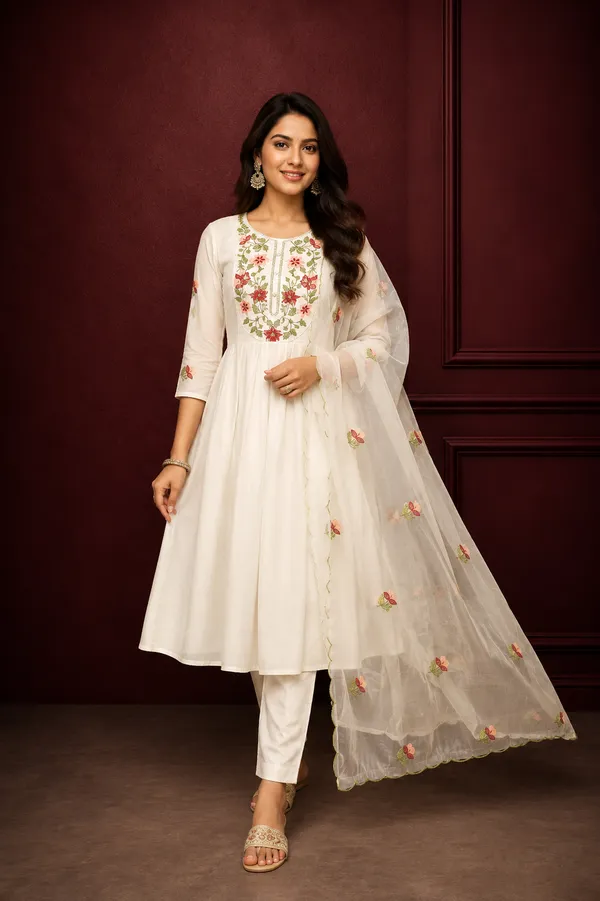 Elegant_Ivory_Floral_Embroidered_Kurta_Pant_Dupatta_Set_White