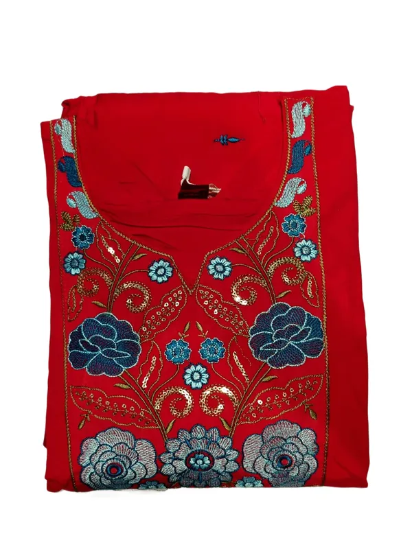 Floral_Embroidered_Kurti_Pant_Dupatta_Set_Rani_Pink