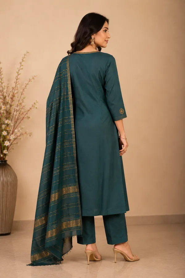Elegant_Teal_Green_Embroidered_Kurti_Pant_Dupatta_Se_Deep_Teal_Blue