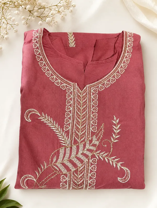 Rose_Pink_Kurti_Pant_Dupatta_Set_Pink