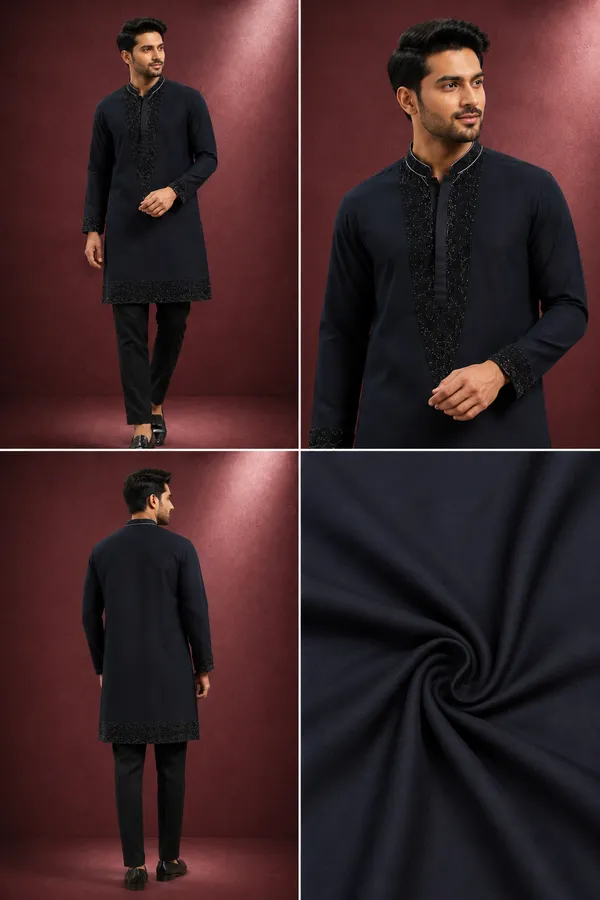Midnight_Black_Sequin_Detail_Festive_Kurta_Coming_Soon