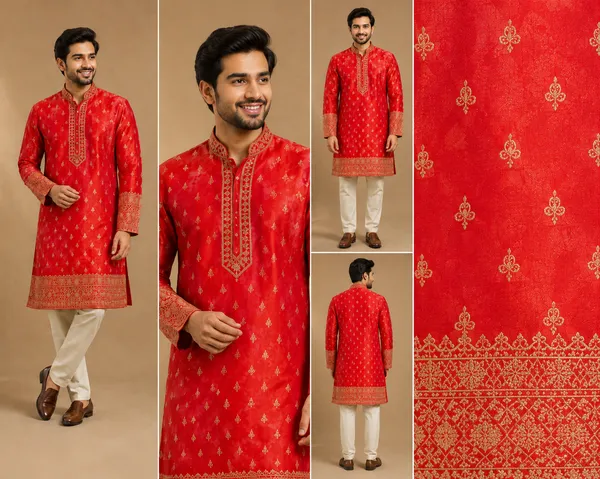 Men_S_Royal_Red_Embroidered_Festive_Kurta_Coming_Soon