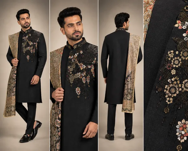 Black_Embroidered_Kurta_Set_With_Designer_Stole_Coming_Soon