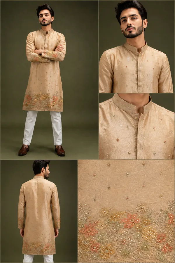 Beige_Silk_Kurta_Set_With_Peach_Floral_Embroidery_For_Me_Coming_Soon