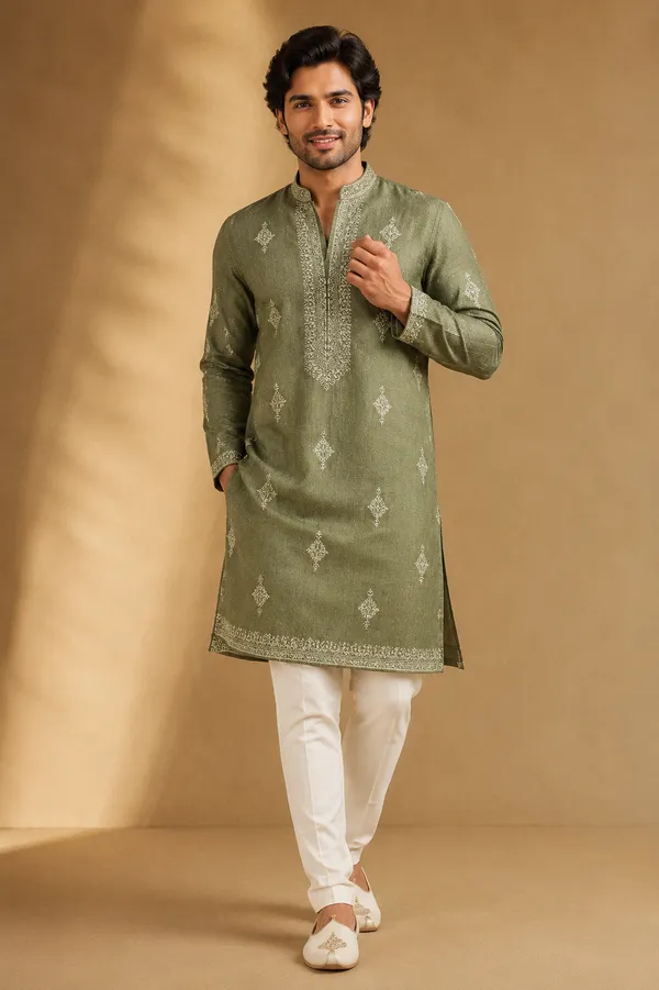 Olive_Green_Embroidered_Men_S_Festive_Kurta_Set_Coming_Soon