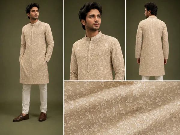 Beige_Floral_Embroidered_Men_S_Festive_Kurta_Coming_Soon