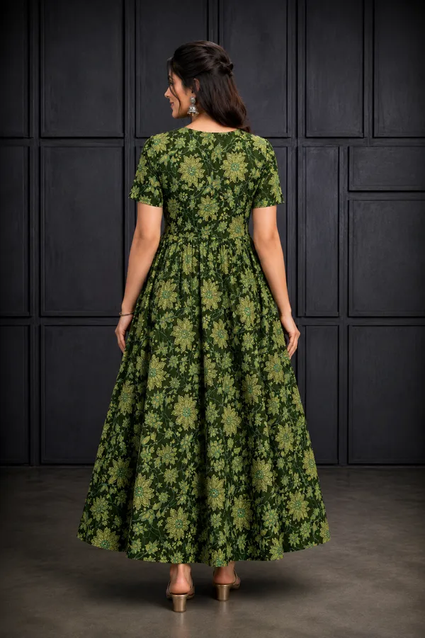 Dark_Green_Floral_Printed_Flared_Maxi_Dress_Green