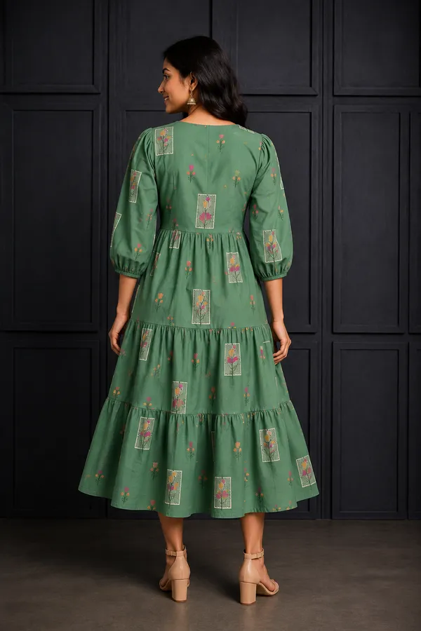 Sage_Green_Floral_Printed_Tiered_Midi_Dress_Teal_Green