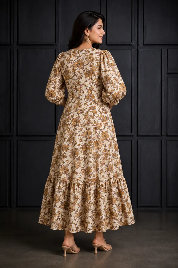 Ivory_Beige_Floral_Printed_Flared_Maxi_Dress_Cream