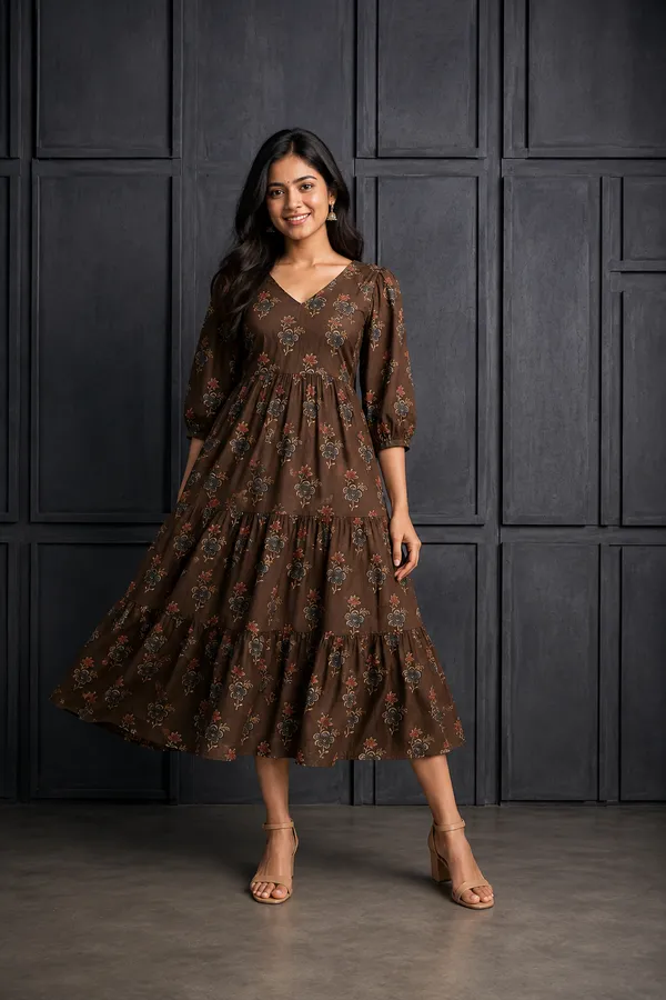 Chocolate_Brown_Floral_Printed_Tiered_Midi_Dress_Coffee_Brown