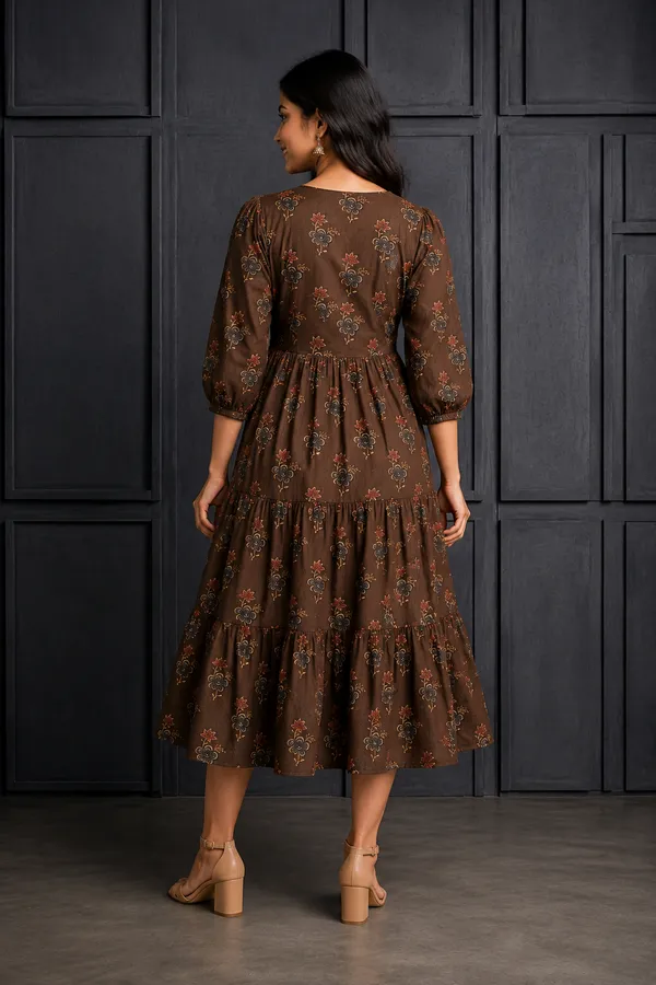 Chocolate_Brown_Floral_Printed_Tiered_Midi_Dress_Coffee_Brown