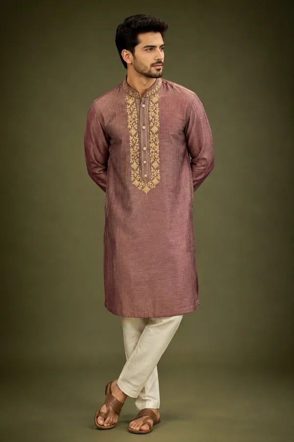 Dusty_Rose_Embroidered_Men_S_Festive_Kurta_Coming_Soon