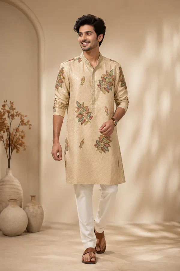 Beige_Multicolour_Floral_Printed_Men_S_Festive_Kurta_Coming_Soon