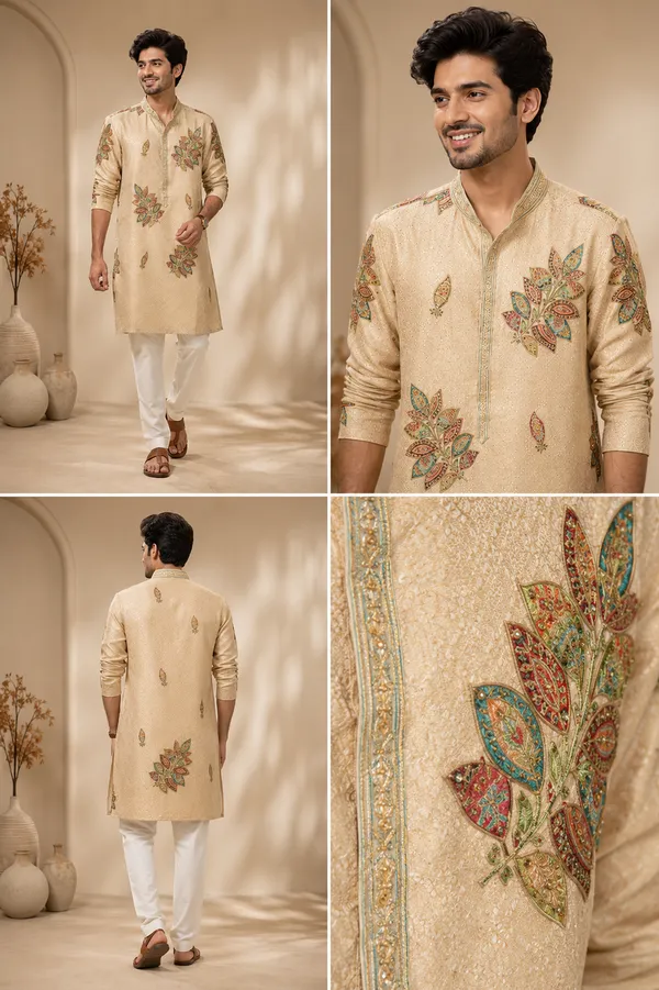Beige_Multicolour_Floral_Printed_Men_S_Festive_Kurta_Coming_Soon