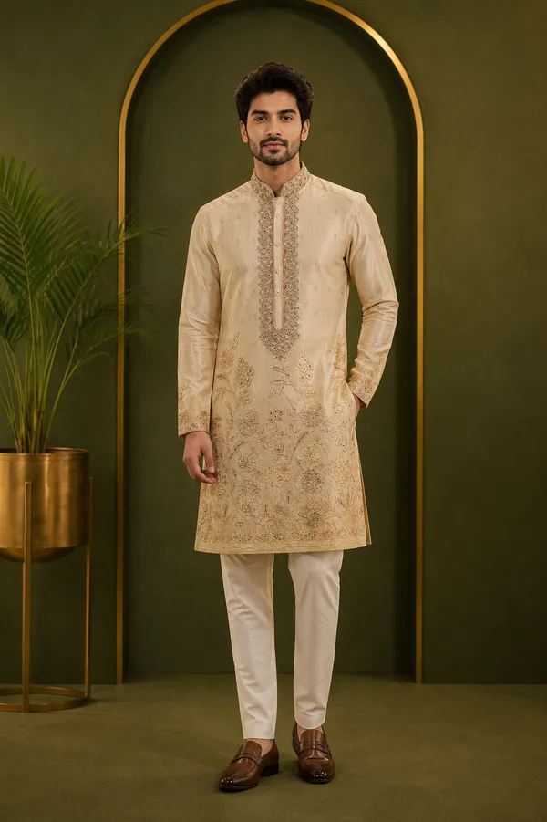 Champagne_Beige_Floral_Embroidered_Men_S_Festive_Kurta_Coming_Soon