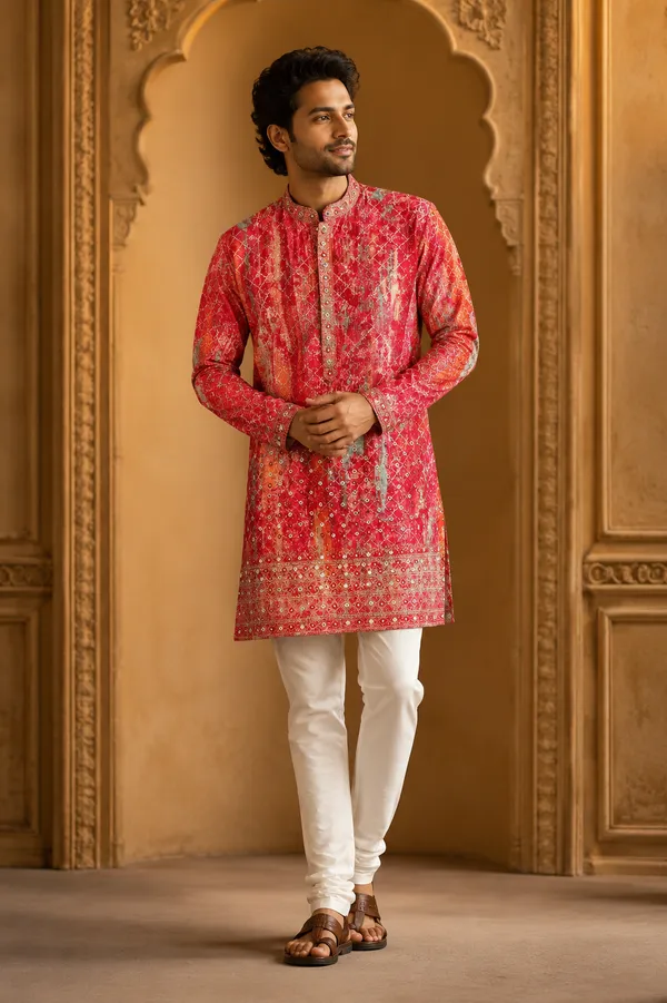 Vibrant_Red_Embellished_Men_S_Festive_Kurta_Coming_Soon