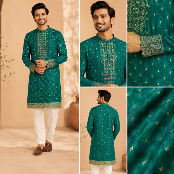 Emerald_Green_Embroidered_Festive_Kurta_For_Men_Coming_Soon
