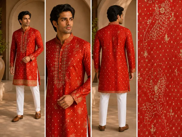 Royal_Red_Gold_Festive_Kurta_For_Men_Coming_Soon