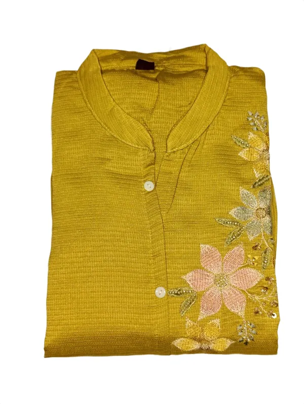 Mustard_Yellow_Floral_Embroidered_Kurta_Pant_Set_Pista