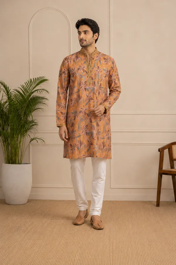 Rust_Orange_Floral_Printed_Festive_Kurta_Set_Coming_Soon