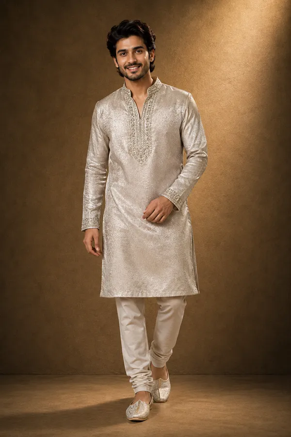 Ivory_Gold_Embroidered_Jacquard_Kurta_Se_Coming_Soon