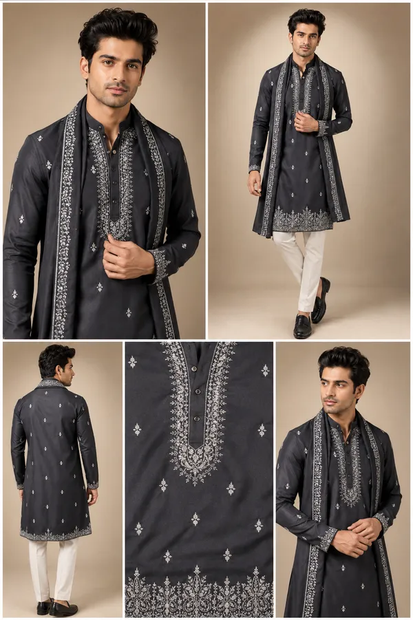 Midnight_Black_Embroidered_Kurta_Dupatta_Set_Coming_Soon